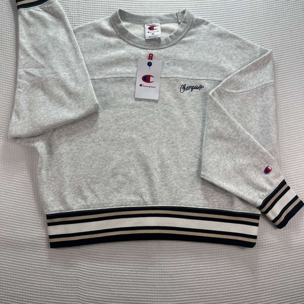 Champion Light Gray Sweatshirt with Logo